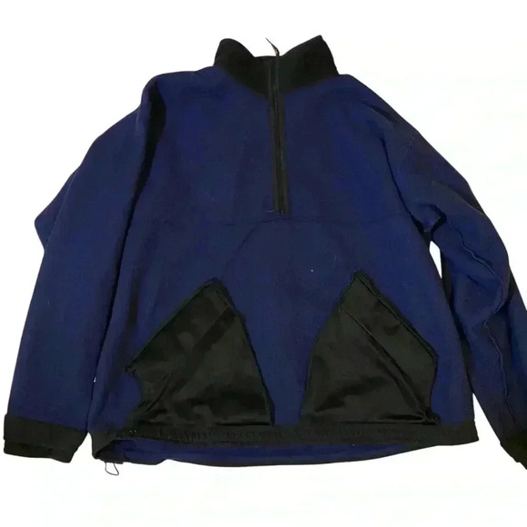 VGT MOST WANTED Fleece Jacket Coat Half Zip Pullover Navy Blue Size LG - Picture 12 of 16